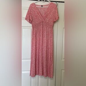 SHEIN Women’s Size XL Dress in pink white and green floral fabric